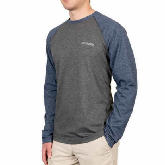 WT Columbia Men’s Long Sleeve Raglan Tee‎ - Picture 1 of 3